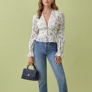 New! Reformation Meadowlark Top Lula